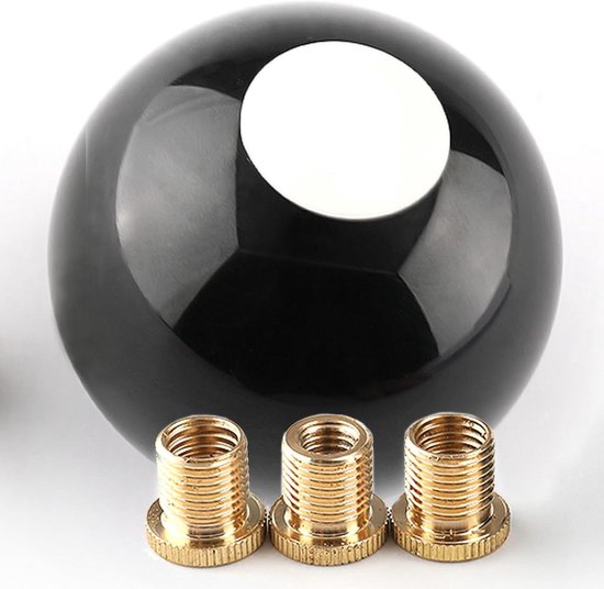 Schakelknop 8 Bal - Versnellingspookknop Biljart - Auto Interieur Tuning - Aluminium Acryl Materiaal - 5.4 cm - Zwart