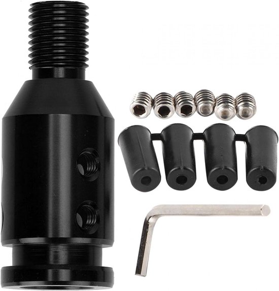 Schakelknop Adapter Kit - Versnellingspook Adapter - Auto Interieur Upgrade - Universele Pasvorm Aluminium - M12 x 1.25 - Zwart van Merkloos