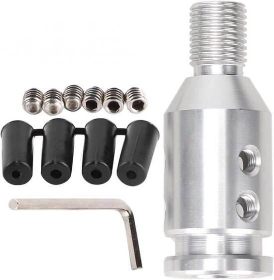 Schakelknop Adapter - Universele Montage - Auto Aanpassen - Slijtvast Aluminium - 12x1.25 Draad - Zilver