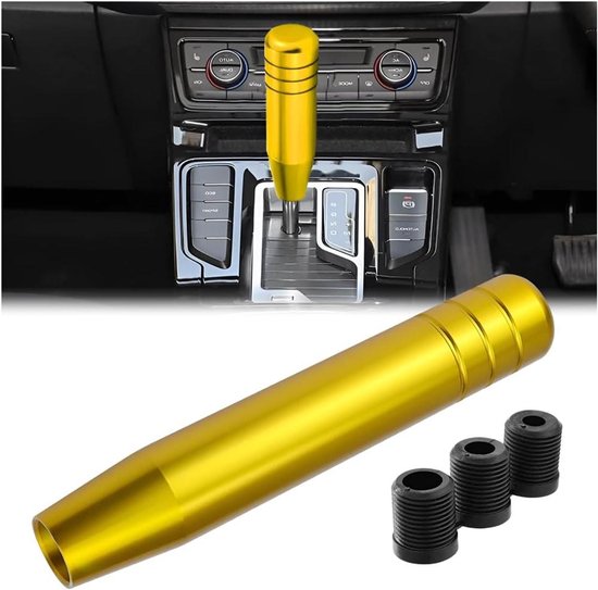 Schakelknop Auto - Versnellingspook Hendel - Comfortabel Schakelen - Aluminium Legering - 180 x 31 mm - Goud van Merkloos