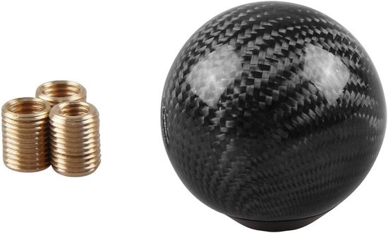 Schakelknop Auto - Versnellingspook Hendel - Handmatige Versnelling - Universele Montage Adapters - 50mm Diameter - Koolstofvezel Zwart van Merkloos