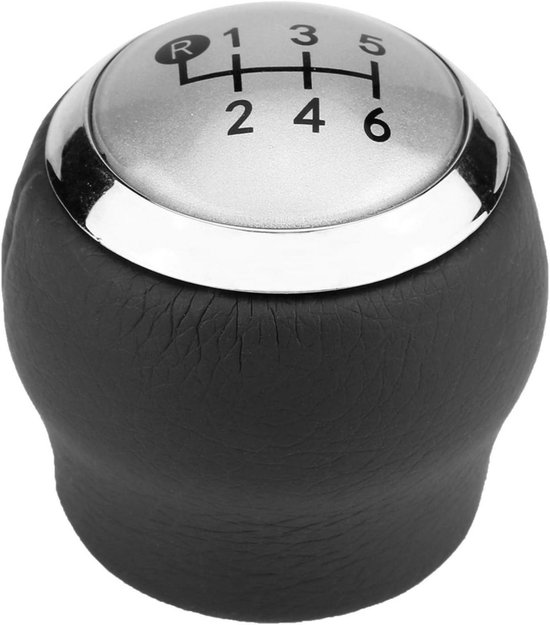 Schakelknop Auto - Versnellingspook Hoofd - Auto Interieur - Ergonomisch Ontwerp - 6 Versnellingen - Zilver Grijs