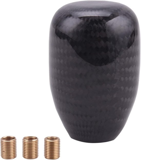 Schakelknop Auto - Versnellingspook Knop - Auto Interieur Upgrade - Echte Koolstofvezel - 6 cm Diep - Zwart van Merkloos