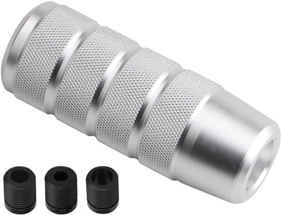 Schakelknop Auto - Versnellingspookknop Aluminium - Comfortabel Rijden - Universele Montage - 95 mm Lengte - Zilver