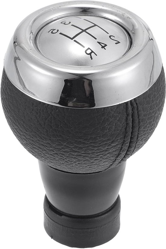Schakelknop Handgeschakeld - Pookknop Versnellingspook - Auto Interieur Upgraden - Ergonomisch Ontwerp - 5 Snelheden - Zwart Zilver