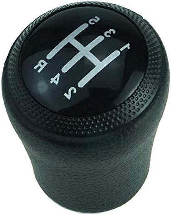 Schakelknop Leer - Versnellingspook Knop - Auto Interieur Upgraden - 5 Versnellingen - Universeel - Zwart van Merkloos