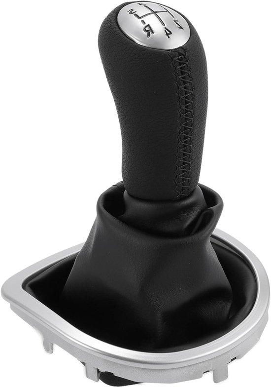 Schakelknop met afdekking - Pookknop versnellingsbak - Auto interieur tuning - Ergonomisch ontwerp - 5 snelheden - Zwart zilver van Merkloos