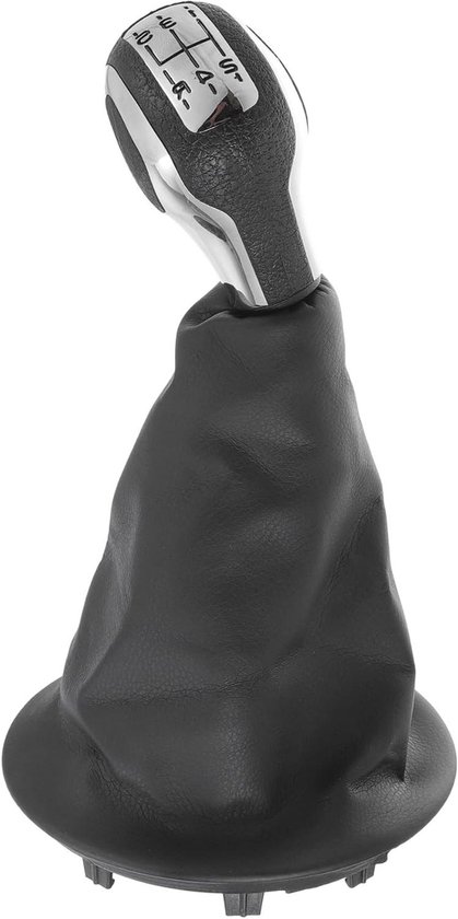 Schakelknop met Afdekking - Pookknop Versnellingsbak - Auto Interieur Upgrade - 5-Versnellingen Handmatig - Zwart Zilver