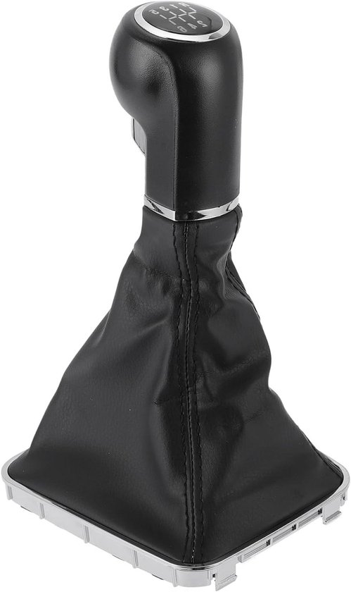 Schakelknop met Afdekking - Pookknop Versnellingspook - Soepel Schakelen - 6 Versnellingen Nauwkeurig - 1 Stuk - Zwart Chroom Zilver van Merkloos