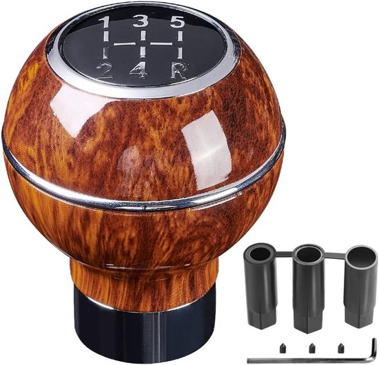 Schakelknop Rond - Versnellingspook Universeel - Handgeschakelde Auto's - Comfortabele Grip Aluminium - M8 M10 M12 - Mahonie Blauw