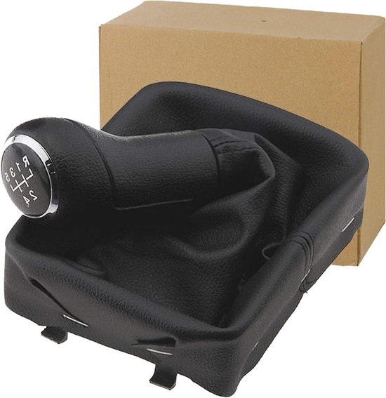 Schakelknop set - Schakelzak schakelmantel - Auto interieur tuning - 5 versnellingen - Set van 2 - Zwart chroom van Merkloos