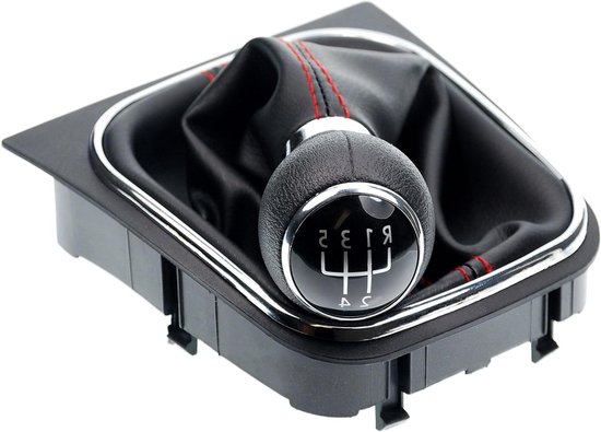 Schakelknop Set - Versnellingspook - Auto Interieur - Met Frame - 5 Versnellingen - Zwart Rood