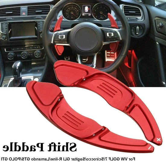 Schakelpeddel Extenders - Stuurwiel Verlengstukken - Sportief Rijden - CNC Gefreesd Aluminium - 2 stuks - Rood