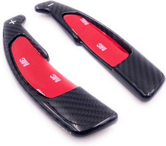 Schakelpeddels Carbon - Stuurwiel Flippers - Sportief Rijden - Echt Carbon Materiaal - Glanzend Zwart van Merkloos