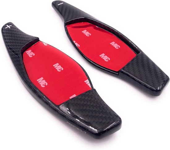 Schakelpeddels Carbon - Stuurwiel Verlengstukken - Sportief Rijden - Echt Carbon Glanzend - Compleet Gemonteerd - Zwart van Merkloos