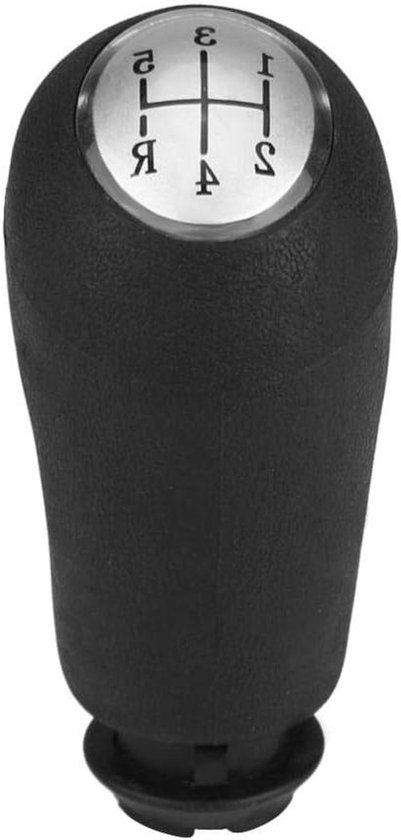 Schakelpook 5 Versnellingen - Schakelknop Handbak - Auto Rijervaring Verbeteren - ABS Kunststof - 8x4x8 cm - Zwart Zilver