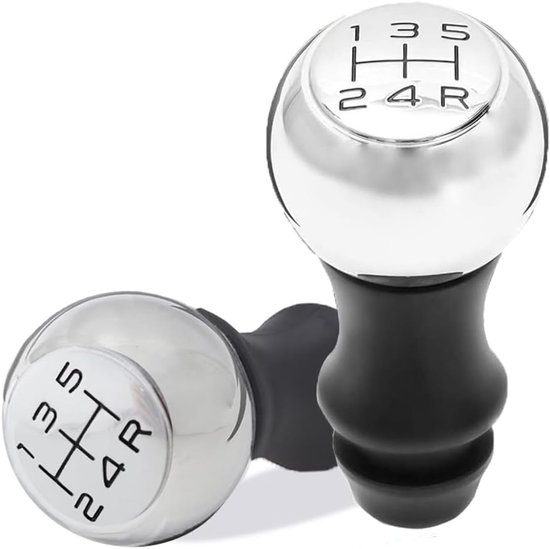 Schakelpook Aluminium - Sport Pookknop - Auto Interieur - 5 Versnellingen - 100mm Hoog - Zilver van Merkloos