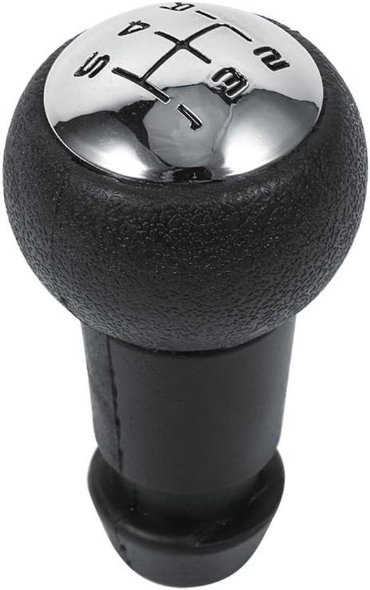 Schakelpook Handvat - Versnellingspook Knop - Auto Interieur - 5 Versnellingen - Zilver Zwart van Merkloos