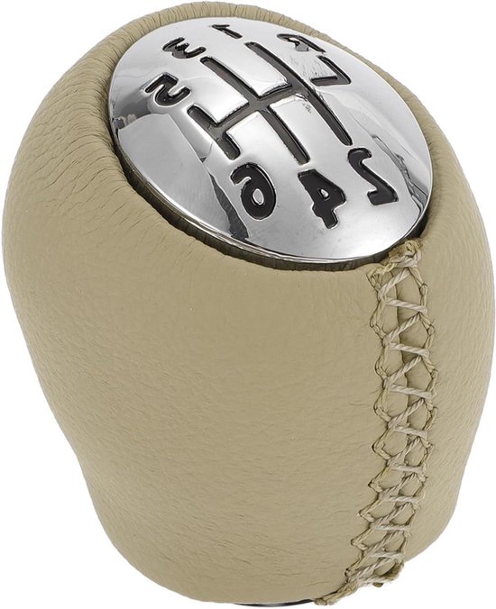 Schakelpook - Pookknop - Rijervaring Verbeteren - 6 Versnellingen - 1 Stuk - Beige Zwart