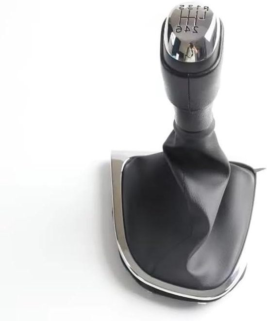 Schakelpook Set - Pookhoes en Ring - Auto Interieur Vernieuwen - Specifieke Pasvorm - 6 Versnellingen - Gepolijst Chroom van Merkloos