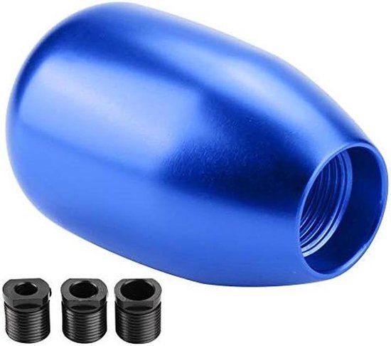 Schakelpookknop 5 Versnellingen - Pookknop Versnellingsbak - Handmatig Rijden - Universele Pasvorm - 3 Adapters 8/10/12mm - Blauw van Merkloos