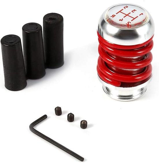 Schakelpookknop Aluminium - Veerpookknop Pookknop - Auto Versnellen - Universele Pasvorm - 62 mm Hoogte - Rood
