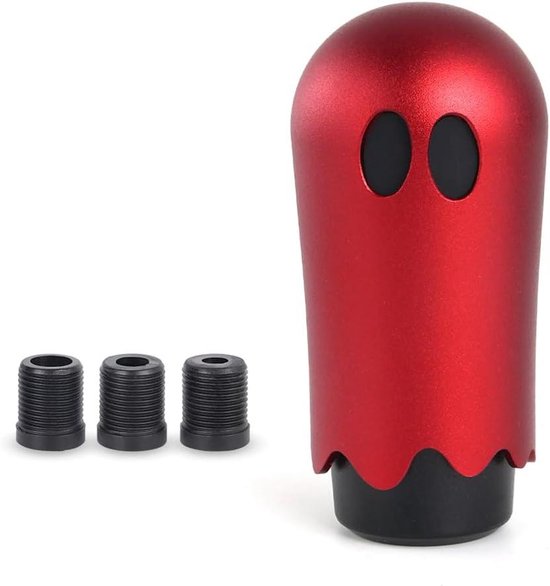 Schakelpookknop Aluminium - Versnellingspook Upgrade - Comfortabel Rijden - Universele Pasvorm - 11.5 cm Hoog - Rood