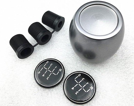 Schakelpookknop Auto - Versnellingspook Handvat - Auto Interieur Upgraden - Unieke Buitenaardse Vorm - 3 Adapters Meegeleverd - Grijs