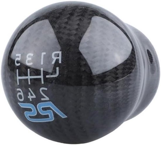 Schakelpookknop Carbon Fiber - Pookknop Auto - Auto Interieur Upgraden - 6 Versnellingen Racing Stijl - Standaard Maat - Zwart