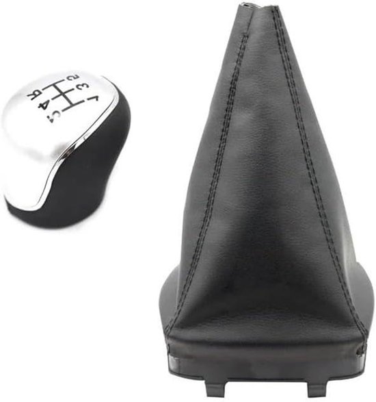 Schakelpookknop Handball - Versnellingspookhoes Set - Comfortabel Rijden - Ergonomisch Design - 5 Versnellingen - Zilver