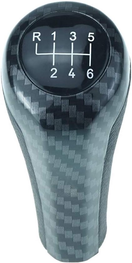 Schakelpookknop Leder Zwart/Carbon Look voor BMW 6 Versnellingen