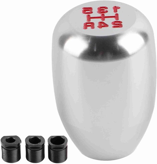 Schakelpookknop Metaal - Versnellingspook Pook - Auto Interieur Upgrade - Universele Pasvorm Adapters - 8mm 10mm 12mm - Zilver