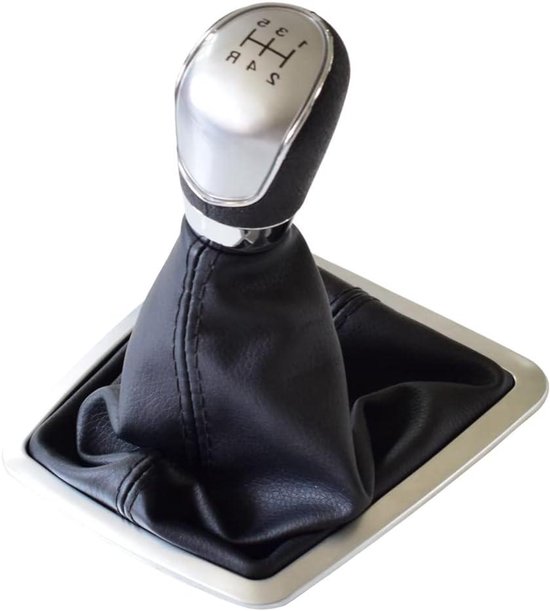 Schakelpookknop - Pookknop Versnellingsbak - Auto Interieur Upgrade - PU Leer en Kunststof - 5-snelheid - Zwart
