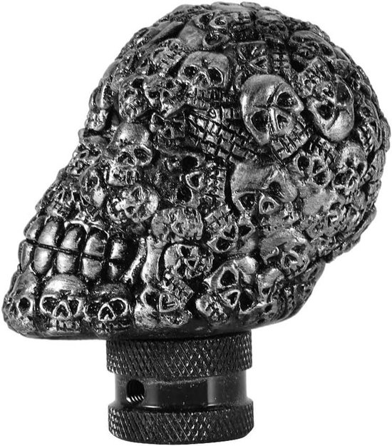 Schakelpookknop Schedel - Handmatige Pook - Auto Interieur - Hoogwaardig Metaal - 18 x 7 cm - Zwart