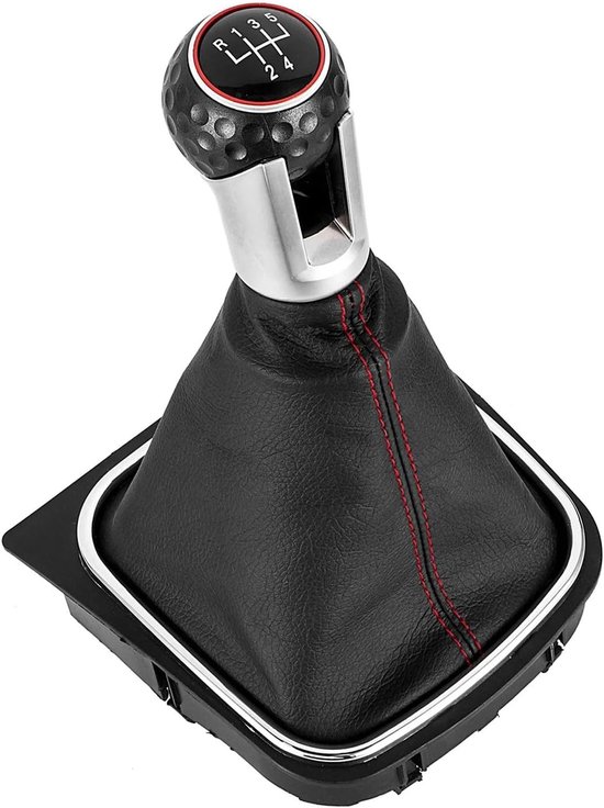 Schakelpookknop Set - Pookhoes - Auto Interieur - Krasbestendig - 5/6 Versnellingen - Zwart