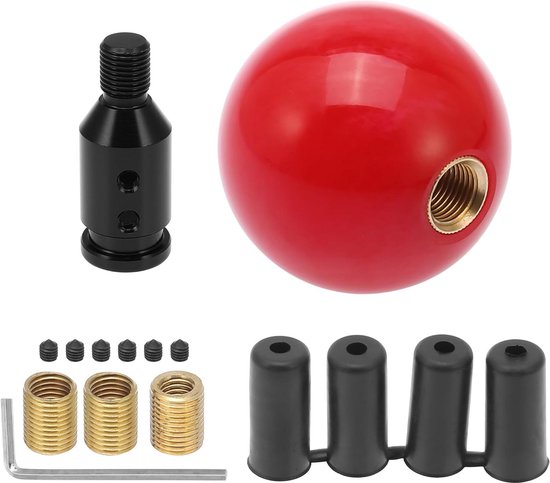 Schakelpookknop Set - Pookknop Adapter - Verbeter Rijcomfort - Gestroomlijnde Styling - M12x1.25 Adapter - Rood