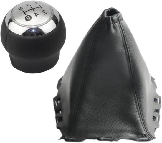 Schakelpookknop Set - Versnellingspookhoes - Auto Interieur - Stijlvol Zilver Accent - 5/6 Versnellingen - Zilver