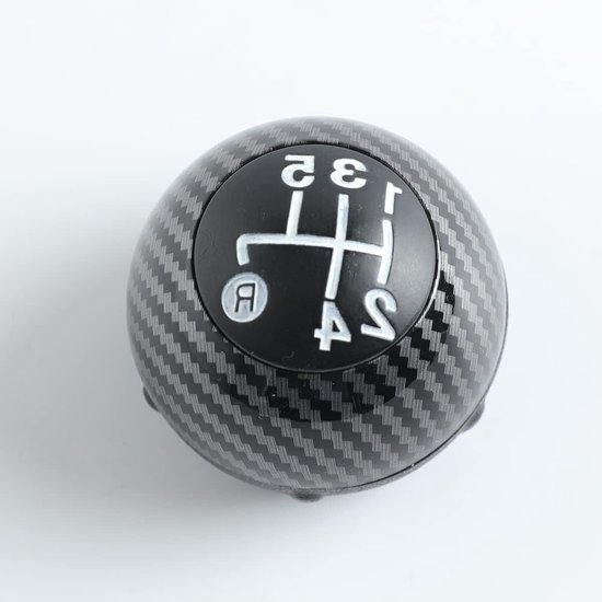 Schakelpookknop - Versnellingspook Handvat - Fiat 500 - 5 Versnellingen - 8x3 cm - Carbon van Merkloos