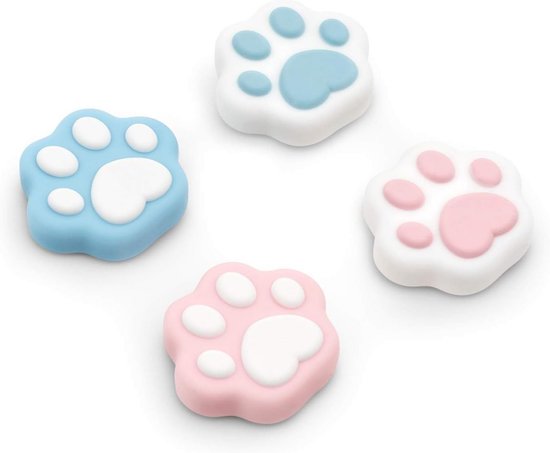 Schattige Poes Pootjes Thumb Grips Joystick Covers voor PS4, PS5 en Switch Pro Controllers van Merkloos