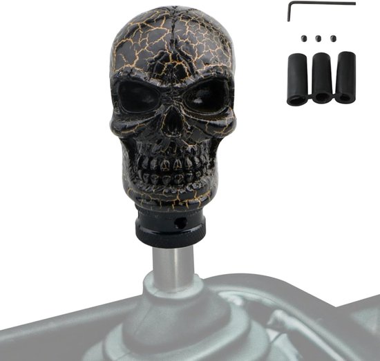 Schedel Schakelknop - Automatische Pook - Auto Interieur Tuning - Horror Decoratie Stijl - 13.8 cm Lengte - Zwart