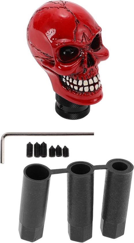 Schedel Schakelknop - Versnellingspook Knop - Auto Interieur Aanpassen - Uniek Schedel Ontwerp - 8.7cm - Rood
