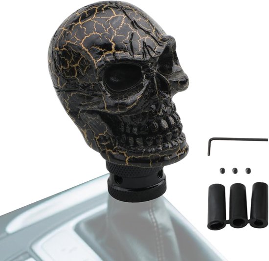 Schedel Schakelpook - Horror Interieur - Auto Personaliseren - Markant 3D Reliëf - 138 x 76 cm - Zwart