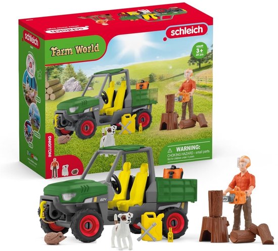 schleich FARM WORLD Houtzager met voertuig - 42659 van Merkloos