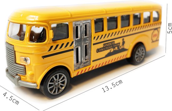 Schoolbus - Speelgoed busje - Die Cast model voertuig - pull-back drive - 13.5CM van Merkloos