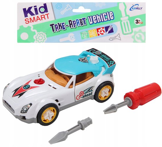 Schroefbare Auto voor Kinderen - Educatieve Voertuig Bouwset met Schroevendraaier (3+) van Toi-Toys.