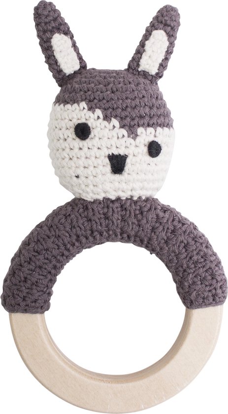 Sebra rammelaar gehaakt konijn bruin van Sebra