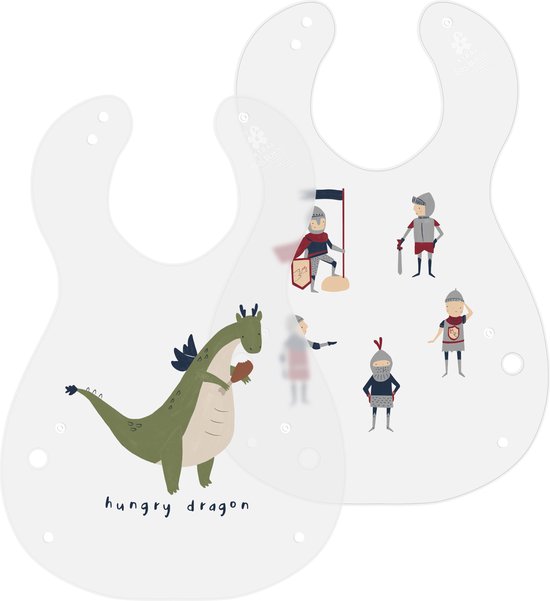 Sebra slabbetje met print set van twee - dragon tales van Sebra