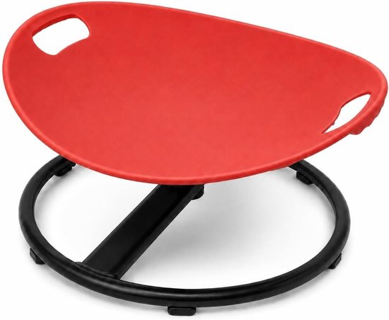 Sensory Swivel Stoel voor Autisme - 360° Draaiende Stoel voor ADHD Kinderen 3-8 Jaar, Veiligheidsbeugels en Antislip Basis, Verlichting van Bewegingsziekte Binnen en Buiten (Rood)