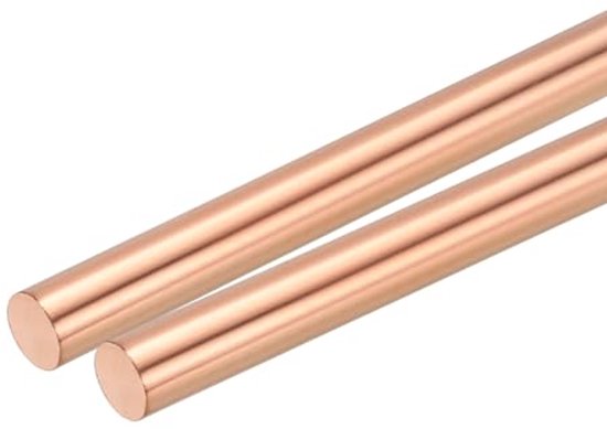 Set of 2 Pure Copper Rods, Diameter 2 cm, Length Solid Copper Rod, Lathe Bar for DIY Metal Crafts and Hobbies