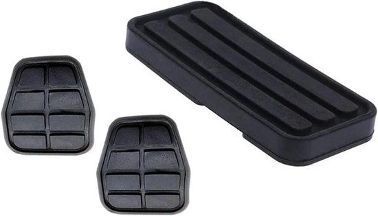 Set Pedaalrubbers - Koppeling Rem Gas - Verbeterde Grip - Eenvoudige Installatie - 3 Delen - Zwart